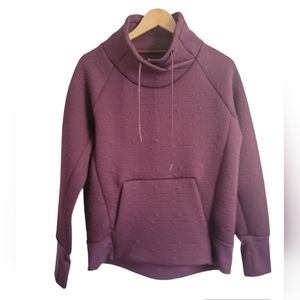 Athleta Jacquard Elevation Pullover Quilted Cowl Mock Neck Sweatshirt